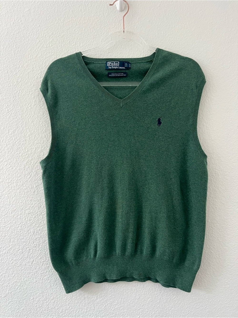 Ralph Lauren Men's Dark Green V-Neck Sweater Vest